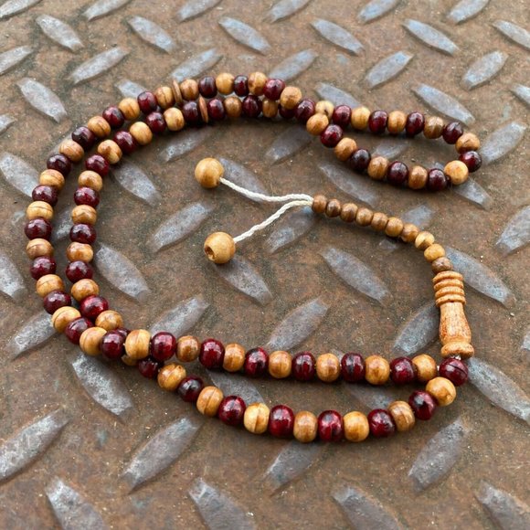Wood Prayer Beads Tasbeeh Muslim Religious Bead Tan/Brown Handmade - Picture 6 of 10